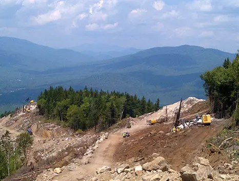 construction site on a hillside